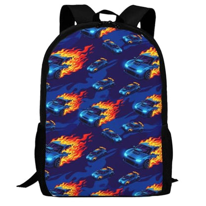 Sturdy Polyester Shoulder Pack Blue Red Fire Truck, Anti Theft Spacious Camping Rucksack Casual Daily Bag for Men Women Fitness Outdoor Activity - color: Design (579)