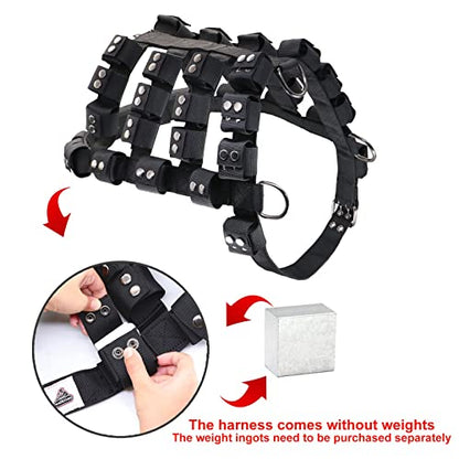 Dog Harness for Small Medium Large Dogs No Pull, Dog Weighted Vest, Tactical Dog Harness for Pit Bulls with Pockets (Adjustable Weight) - Weight Loss, Exercise, Walking, Muscle - size: Size XL/Dog's Waist 36.0"-43.0"