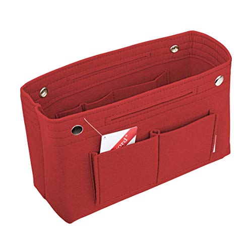Vercord Felt Purse Tote Organizer Insert Divider Inside Handbag for Women Medium Burgundy - color: B-Medium-Burgundy