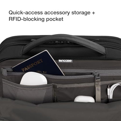 Incase A.R.C. Travel Backpack 38L – Expandable Carry On Luggage, Fits up to 17" Laptop – Butterfly Opening, Quick Access Pocket, Shoe Storage – Airplane Travel Essentials, Weekend Bag – Black - color: Black