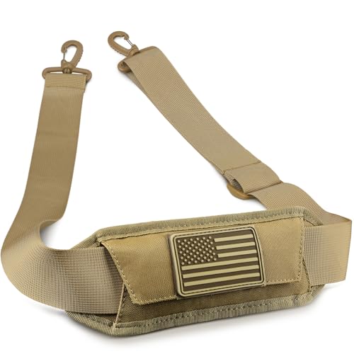 WYNEX Shoulder Strap Pad for Tactical Pouch, Universal Bag Strap with Detachable Thick Pad Single Shoulder Straps Replacement - color: Khaki, size: 2“ Strap