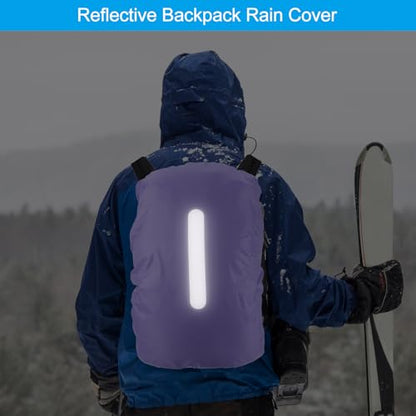 PATIKIL Waterproof Backpack Rain Cover, Non-Slip Backpack Cover with Vertical Reflective Strap Stay Dry for Hiking, Camping, Hunting - color: Purple, size: Large