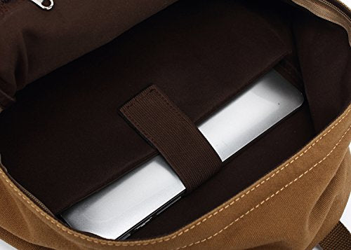 kayond Casual Style Lightweight canvas Laptop Bag/Durable Travel backpacks/Rucksack for Men&Women/Fashion Backpack Fits 15 inch Notebook (Brown) - color: Brown