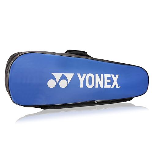 Yonex Stylish Badminton Kit-Bag |Double Zipper Compartment for Storage of 6 Rackets and Clothes|Side Pocket |Back Straps |Accessories Compartment |Made in India - color: ROYAL BLUE BLACK