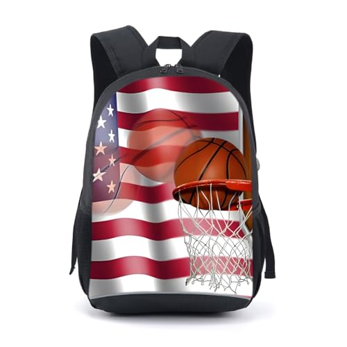 CAIWEI American Football Backpack School Bag (basketball 4) - color: Basketball 4, size: 17.2*11.7*5.5 Inch