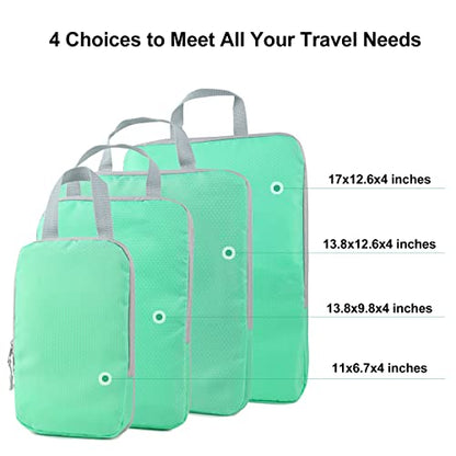 COVAX 4 Set Compression Packing Cubes, Travel Luggage Organizers and Storage Packing Cubes (Green) - color: Green