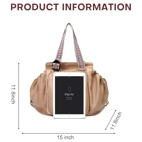 Everyday Bag, Large-Capacity Multifunctional Travel Organizer Handbag Crossbody Shoulder Tote Bag - color: Khaki