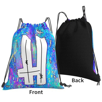 Drawstring Backpack Bag Sport Gym Sackpack Initial Blue Draw String Cinch Bags Bulk String Backpack Storage Bag for Women Men Letters H - color: Letters H