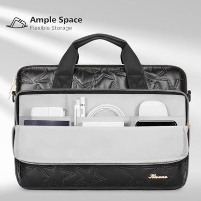 KIZUNA Laptop Sleeve Case 17 Inch Computer Shoulder Bag for 17.3" Lenovo ThinkBook Plus/IdeaPad 3i Gen7/ASUS Vivobook/ZenBook Pro/LG gram/MSI 17/Dell XPS/HP ENVY - color: Black-star, size: 17 Inch