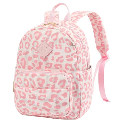 Mini Backpack Purse for Women Girls, Corduroy Cute Small Travel Daypack Stylish & Practical for Casual Daily Use-Leopard Pink - color: Corduroy-leopard Pink