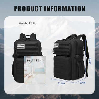 Wotony Military Tactical Backpack for Men Waterproof Daypack 3 Day Assault Pack Molle Bag with Water Bottle Holder - color: Yellow Maple Leaves, size: 35L
