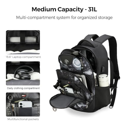Swissdigital Design Laptop Backpack for Men with USB Charging Port SD803-98 - color: Starry Sky