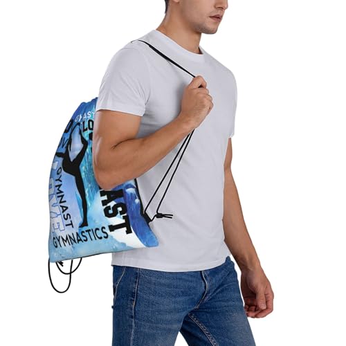 Gymnastics Drawstring Backpack Light Gym String Bag Pink Water Resistant Sackpack Sport Yoga Daypack For Womens Mens - color: Gymnastics8