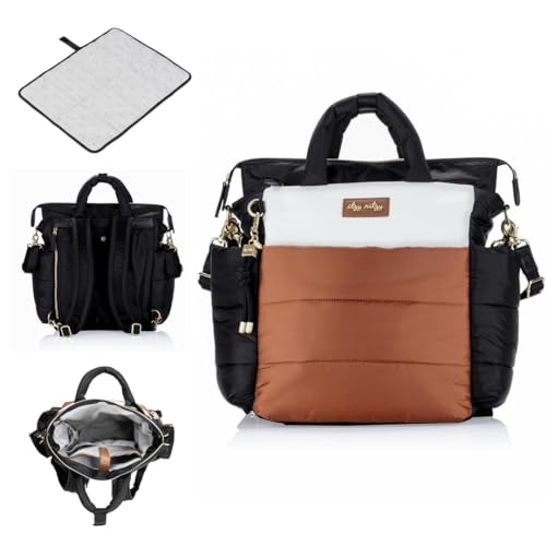Itzy Ritzy Dream Convertible Diaper Bag Tote Backpack - Baby Diaper Bag with 14 Pockets, Changing Pad & More (Coffee & Cream) - color: Coffee & Cream