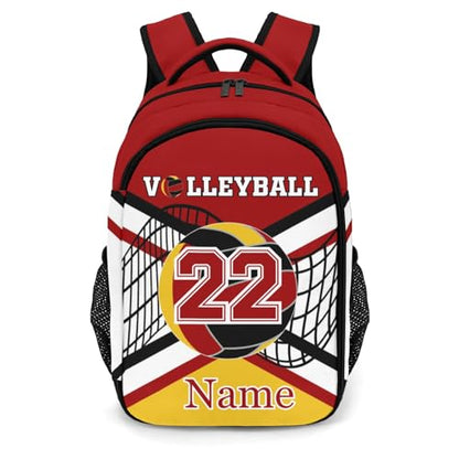 Red Gold Volleyball Shoulders Bag Backpacks Casual Daypacks for Women Men Sports Party - color: Muilti 23