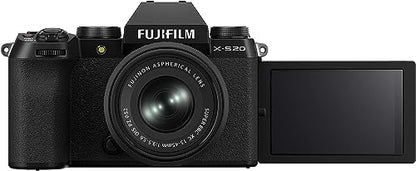 FUJIFILM X-S20 Mirrorless Camera with 15-45mm Lens + 64GB Memory Card + 4K Monitor + LED Light + Corel Photo & Video Editing Software + Backpack Bag + Tripod, Ideal Vlogging Camera Kit (16pc Bundle)