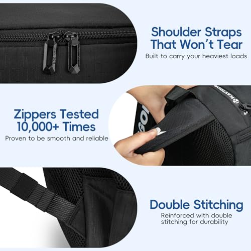 KAVIGOR Lacrosse Bag 65L, Extra Large Lacrosse Gear Backpack with Multi-Pocket Design, Helmet Holder & Ventilated Shoe Compartment - color: Black