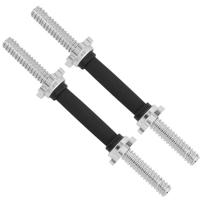 Yes4All Threaded Dumbbell Handles, Adjustable Dumbbell Bar Pair, 14/16/18/24-Inch Sizes, Fits 1" or 1.15" Plates, Non-Slip Grip, Secure Star-Lock Collars - color: 16" - Chrome & Rubber - Silver, size: 1 inch