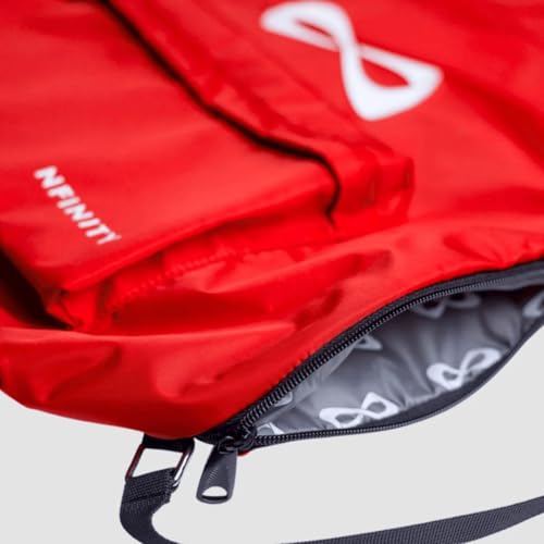 Nfinity Drawstring Backpack Large Capacity Multi-Compartment Cinch Bag - color: Red