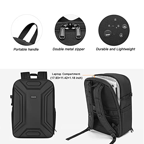MOSISO Camera Backpack, DSLR/SLR/Mirrorless Camera Bag Waterproof Symmetric Geometric Hard Shell with Tripod Holder&15-16 inch Laptop Compartment Compatible with Canon/Nikon/Sony, Black