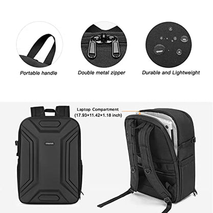 MOSISO Camera Backpack, DSLR/SLR/Mirrorless Camera Bag Waterproof Symmetric Geometric Hard Shell with Tripod Holder&15-16 inch Laptop Compartment Compatible with Canon/Nikon/Sony, Black