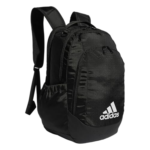 adidas Defender Sports Backpack with Shoe Compartment, Soccer Bag - color: Black/White