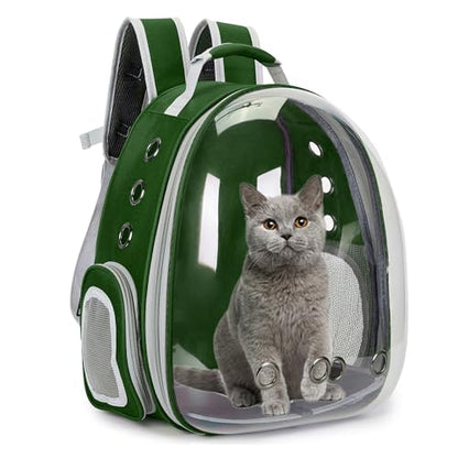 Cat Bubble Backpack Carrier for Small Medium Dogs Cats Carrying Bag, Airline Approved Pet Travel Carrying Bag Dog Hiking Walking Outdoor Backpack (Dark Green) - color: Dark green
