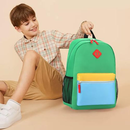 Backpack Set for Girls Boy Kids Backpack with Lunch Box for Elementary Primary Kindergarten School Bag (Green Blue Set, Large) - color: Green Blue