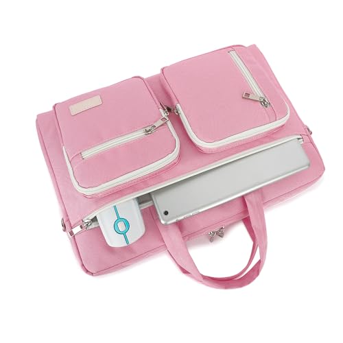 15-15.6 inch Laptop Shoulder Bag, for MacBook Pro 16, Hp Lenovo Dell 14 inch Waterproof Messenger Bag Case Sleeve (pink) - color: Pink