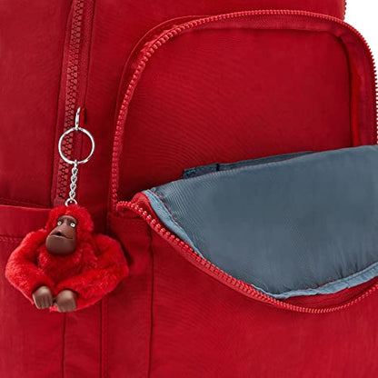Kipling Women's Seoul 15" Laptop Backpack, Durable, Roomy with Padded Shoulder Straps, Built-In Protective Sleeve - color: Cherry Tonal, size: 12.75''L x 17.25''H x 8''D