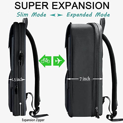 ZINZ Laptop Backpack 15 15.6 16 Inch, Expandable Computer Rucksack with Multi-Pockets Anti-Theft Travel Daypack for Men and Women,Dark Gray - color: Dg01y01