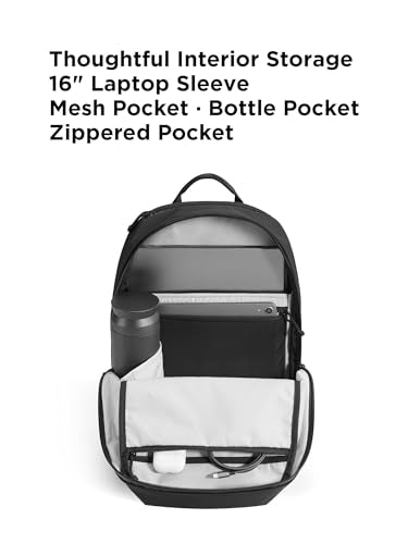 ALPAKA Aero Pack 16L Lightweight Laptop Backpack for Work, Travel and Daily Commute, Fits 16" MacBook Pro, Personal Item Carry On with Internal Bottle Pocket, Axoflux 210D Ripstop, Black - color: Black