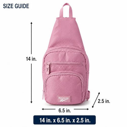 Reebok Unisex Crossbody Bag - Convertible Compact Durable Cross Body Bag for Women and Men - Gym and Travel Essentials, Size One Size, Cosmos Rose - color: Cosmos Rose