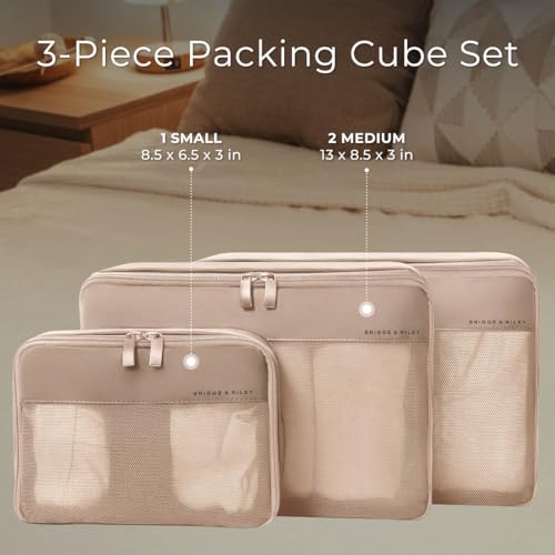 Briggs & Riley Travel Essentials Carry-On Compression Packing Cube Set - color: Tan, size: Carry-On