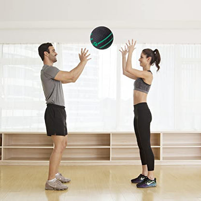 JFIT Dual Texture Medicine Ball – Weighted Exercise Ball for Strength, Core & Functional Fitness Training - style: 18lb