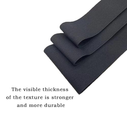 Tovyzalg Elastic Band for Sewing, Black Width Flat Elastic Cord, Knit Bands for Sewing Waistband and Pants Waist, Stretchy Flat Fabric Strap Knit Elastic Band for Wig, Wide 0.59 Inch 13 Yard