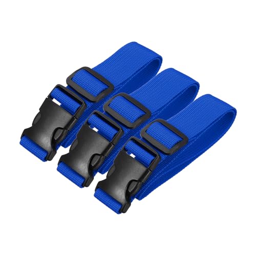 PATIKIL Utility Straps with Quick Release Buckle, (1 Inch x 2 Feet, Blue) (3 Pcs) Adjustable Luggage Polyester Straps Backpack Webbing, Suit for Sleeping Bag/Camping/Hiking - color: Blue, size: 1 Inch x 2 Feet