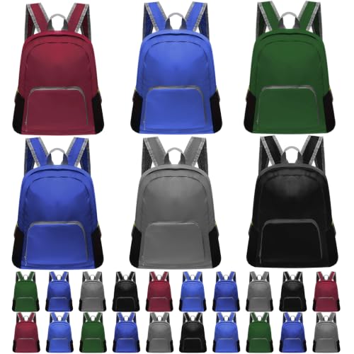 Patelai 48 Pcs 17" Backpacks in Bulk for School Kids Wholesale Bookbags Lightweight Back Pack for Girls Boys Outdoor Travel(Vivid Color) - color: Vivid Color