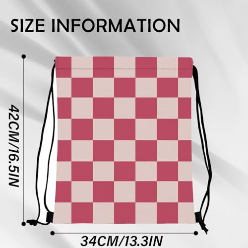 Drawstring Backpack Draw String Bag Sports Gym Bags Waterproof Cute Aesthetic Sackpack for Unisex Women Sports Beach Travel(13"×17")-Checkered - color: Z11-checkered
