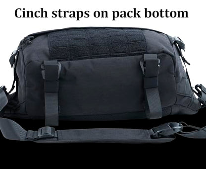 Tactical Sling Backpack Crossbody EDC Pack MOLLE Satchel Bag for Travel, Work, Camping and Hiking 8Liter - color: Black