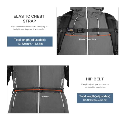 MOUNTAINTOP 30L Hiking Backpack,Men Women Camping Backpack,Lightweight Trekking Travel Backpacks for Climbing Skiing Cycling - color: Black&blue-30l, size: 30L