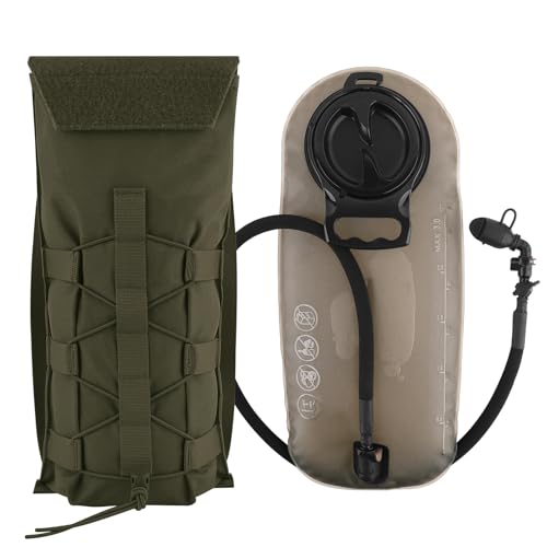 PETAC GEAR 1.5L / 3L Tactical Hydration Pack，Molle Carrier Pouch for 50 oz /100 oz Hydration Bladder Daypack Water Backpack. - color: RG, size: 3L combination set