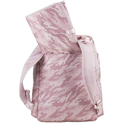 BODHI Baby Waterproof Multi-Function Travel Essentials Baby Tote Diaper Bag Backpack Changing Pad, Stroller Straps for Parents, Unisex, Pink Fluid Camo - color: Pink Fluid Camo