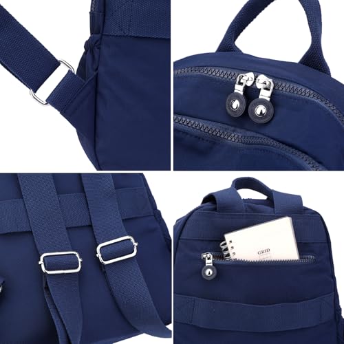 Tanweibago Mini Nylon Women Backpacks,11L Small Ladies backpacks Casual Lightweight Women Shopping Travel Daypack (Dark Blue) - color: Dark Blue