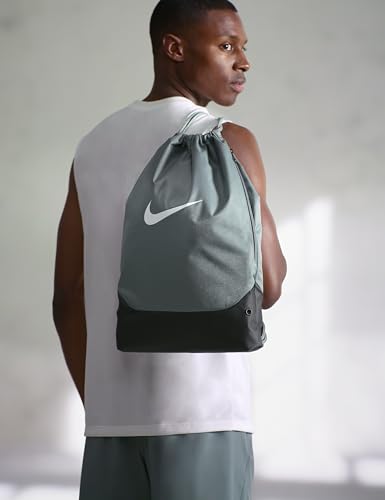 Nike Unisex Adult Gameday Brasilia X Drawstring Bag Backpack (18L) | Mens and Womens - color: Smoke Grey/Black/White, size: One Size