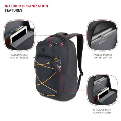 SwissGear 8175 Laptop Backpack, Charcoal Heather, 18 Inches - color: Charcoal Heather