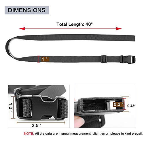 MAGARROW 40" 60" Strap Buckle Packing Straps Adjustable 1-Inch Belt (1" Wide - 40" Long, Black (10-Pack)) - color: Black, size: 1" Wide - 40" Long