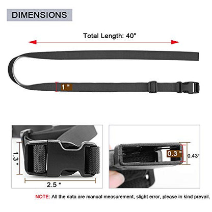MAGARROW 40" 60" Strap Buckle Packing Straps Adjustable 1-Inch Belt (1" Wide - 40" Long, Black (10-Pack)) - color: Black, size: 1" Wide - 40" Long