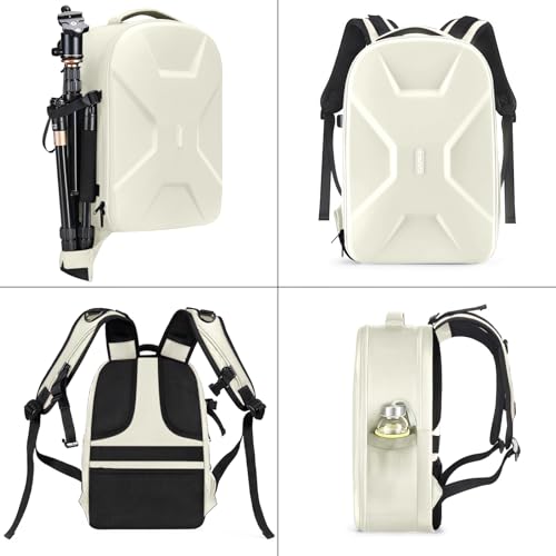 MOSISO Camera Backpack, DSLR/SLR/Mirrorless Photography Camera Bag 15-16 inch Waterproof Hardshell Case with Tripod Holder&Laptop Compartment Compatible with Canon/Nikon/Sony, Beige - color: Beige