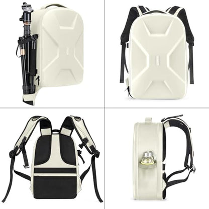 MOSISO Camera Backpack, DSLR/SLR/Mirrorless Photography Camera Bag 15-16 inch Waterproof Hardshell Case with Tripod Holder&Laptop Compartment Compatible with Canon/Nikon/Sony, Beige - color: Beige